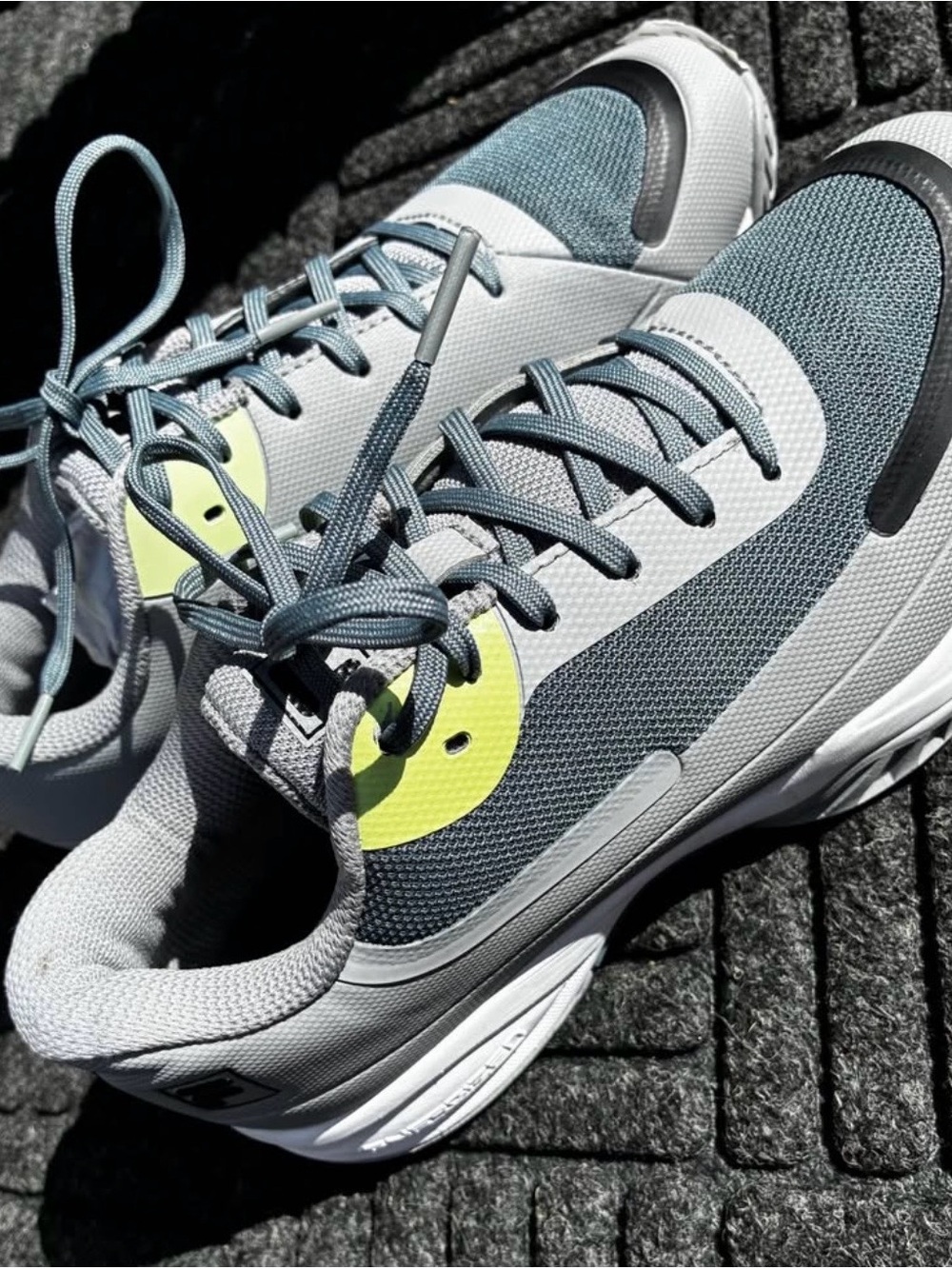 Fila Men's Athletic Sneakers in Gray, Blue & Neon Yellow
